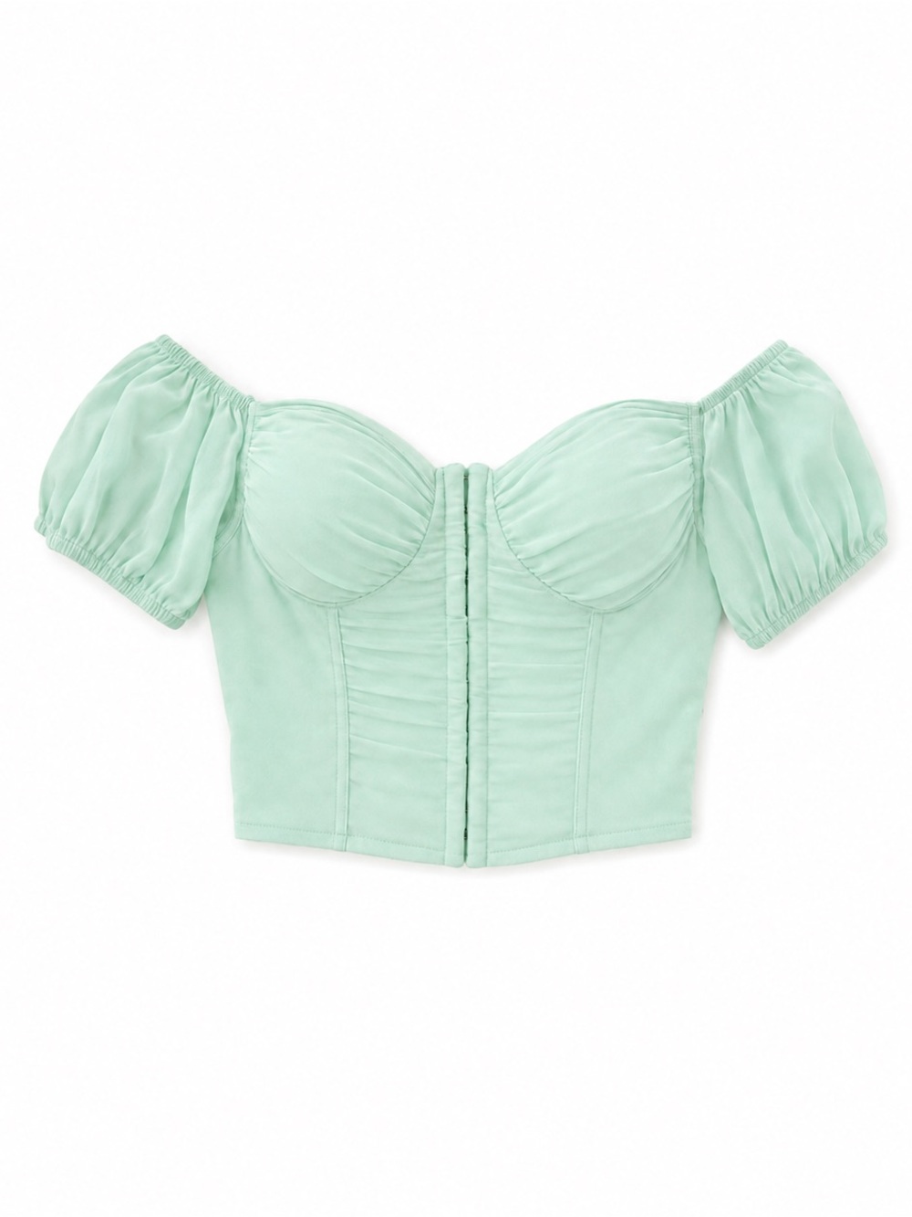 privy Mint Green Bustier Crop Jacket